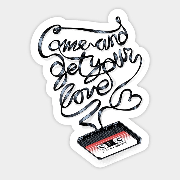 Mix Tape Unwound Sticker by djkopet